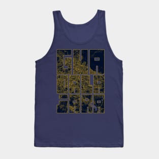 Guadalajara, Mexico City Map Typography - Gold Art Deco Tank Top